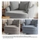 preview thumbnail 42 of 64, Oversized 43" W Plush Corduroy Recessed Arm Swivel Barrel Chair