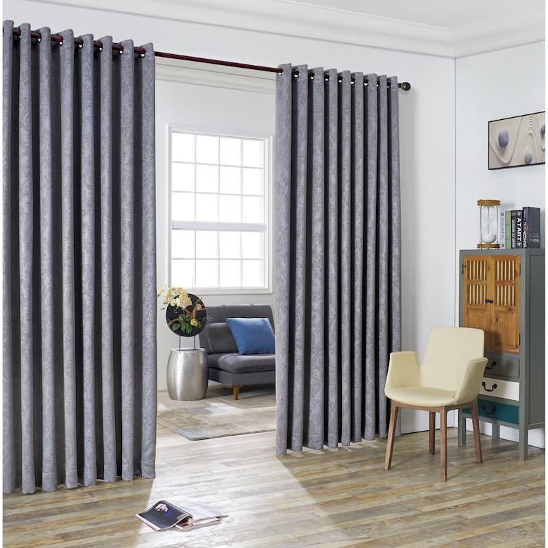 Gracewood Hollow Plakalo Embossed Thermal-weaved Blackout Grommet Drapery Curtains