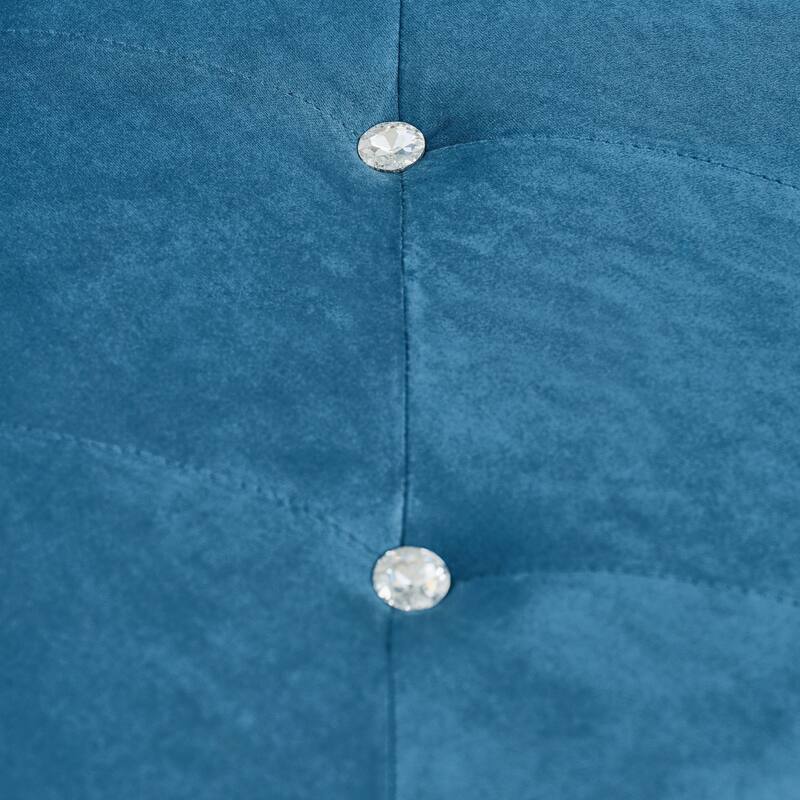 Velvet Storage Bench 62.2 Inch Upholstered Tufted Ottoman Bench with Rolled Arms, Large End of Bed Bench with Rivet Decoration