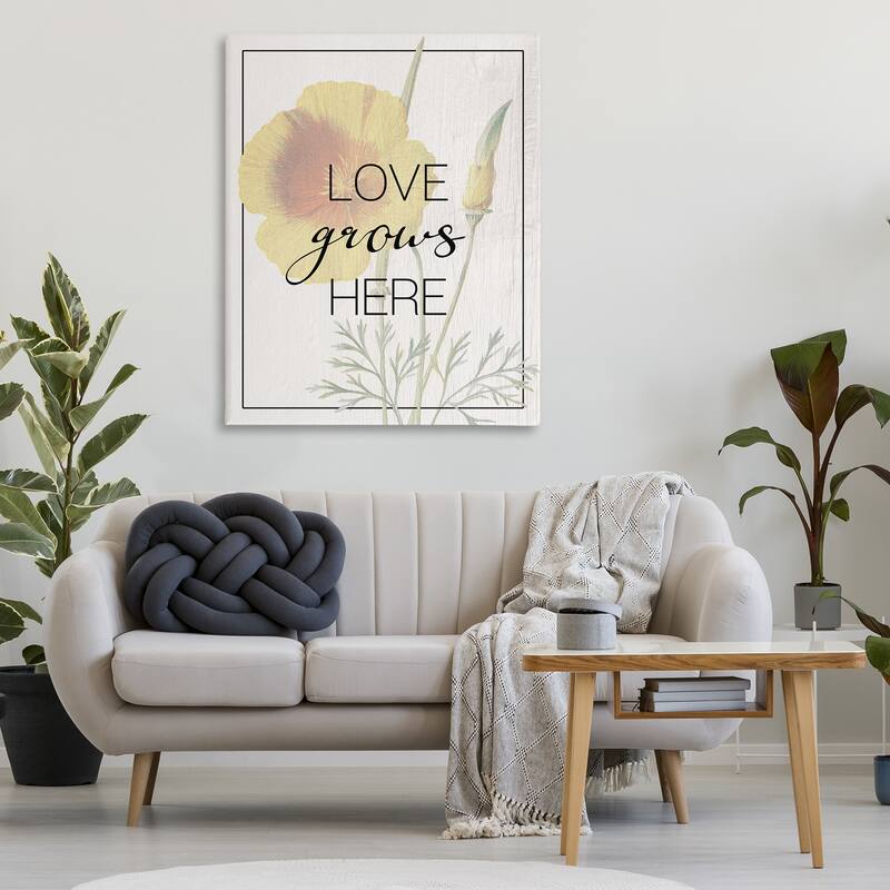 Stupell Vintage Love Grows Here Canvas Wall Art Design By Lil' Rue