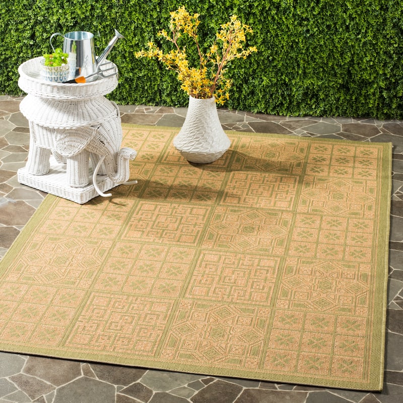 SAFAVIEH Courtyard Jacklyn Geometric Block Indoor/ Outdoor Area Rug