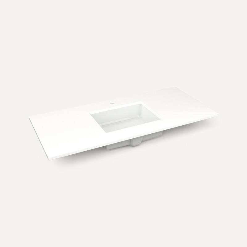 Robern TB49UCO-1 49" Quartz Vanity Top for Single Hole Faucet - White Zeus Extreme