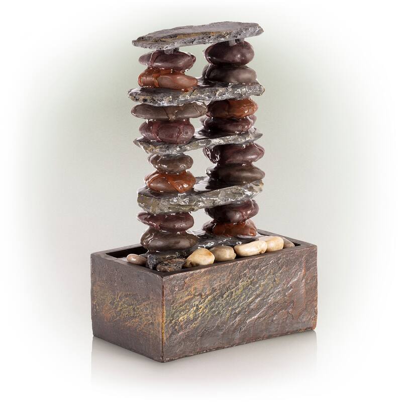 Eternity Tabletop Stacked Rocks Fountain
