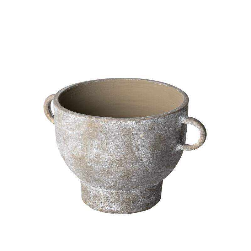 Brown Ceramic Abstract Cylinder Vase for Modern Home Decor
