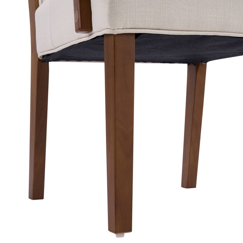 Christopher Knight Home - Modern Upholstered Rubber Wood Dining Chairs with Armrests