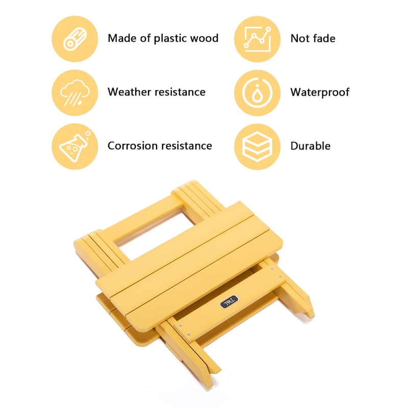 Outdoor Portable Folding Square Table with Fade-Resistant Material