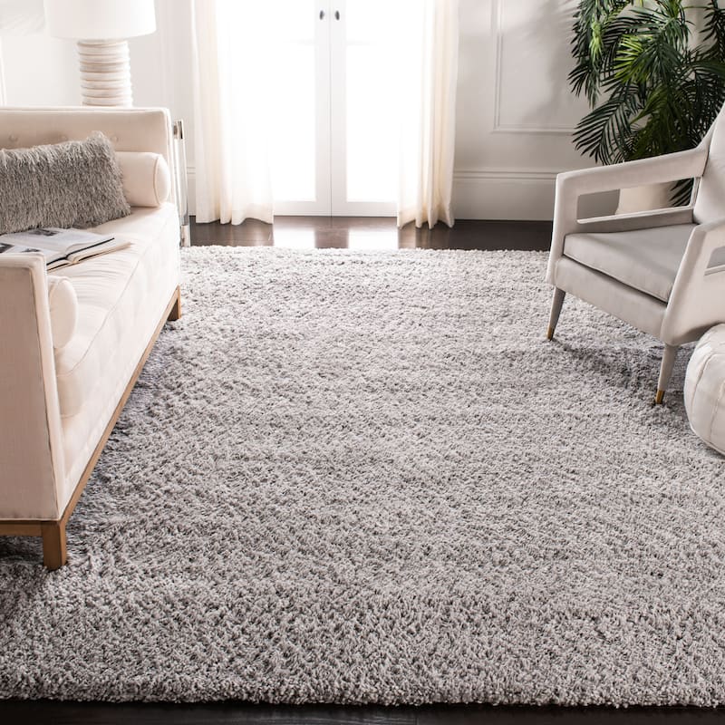 SAFAVIEH Fontana Shag Kimberlie Solid 2-inch Thick Rug - 4' x 6' - Grey - Rectangle
