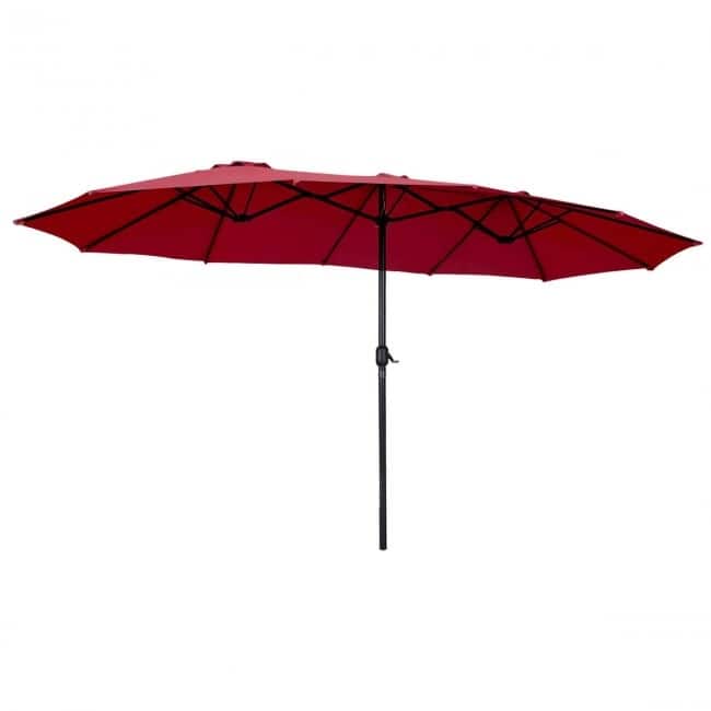 15' Twin Patio Umbrella Double-Sided Outdoor Market Umbrella without Base - 15' x 9.0' x 8' (L x W x H)