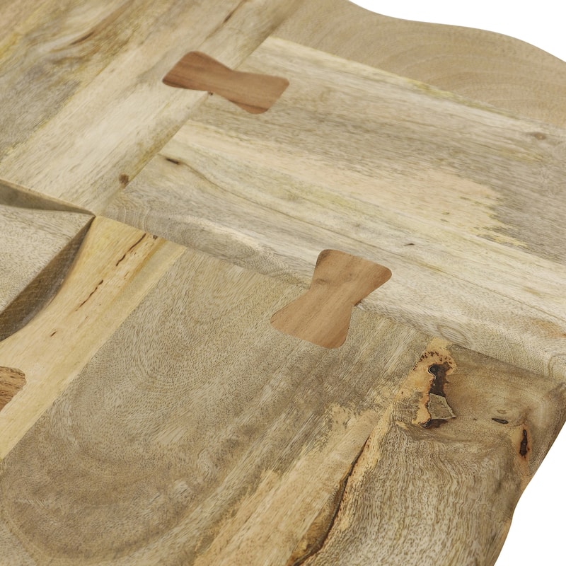 Logan - Live Edge Coffee Table with Butterfly Joinery - Wood and Black Finish