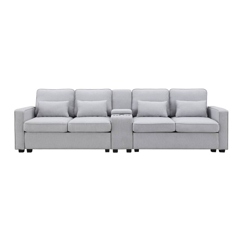 Cotton Linen Sofa with USB: Modern Comfort with Storage