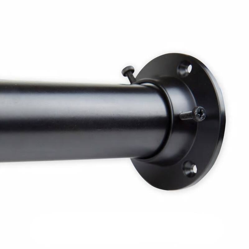 InStyleDesign 1.5" Premium Heavy Duty Adjustable Room Divider Rod and Socket Set - 48 to 84 inches - Black