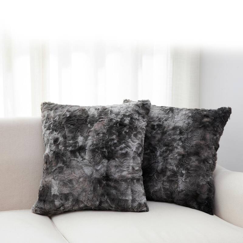 Cheer Collection Set of 2 18"x18" Ultra Soft and Cozy Throw Pillows - Grey