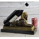 preview thumbnail 3 of 8, Egyptian Sphinx Bronze Sculpture Statue Mini Replica Signed Original Art On Marble Base