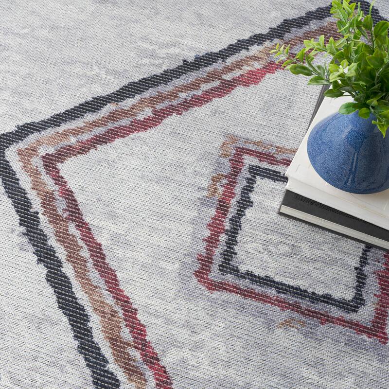 New Concept Washables Machine Washable Series 1 Indoor only Diamond Area Rug