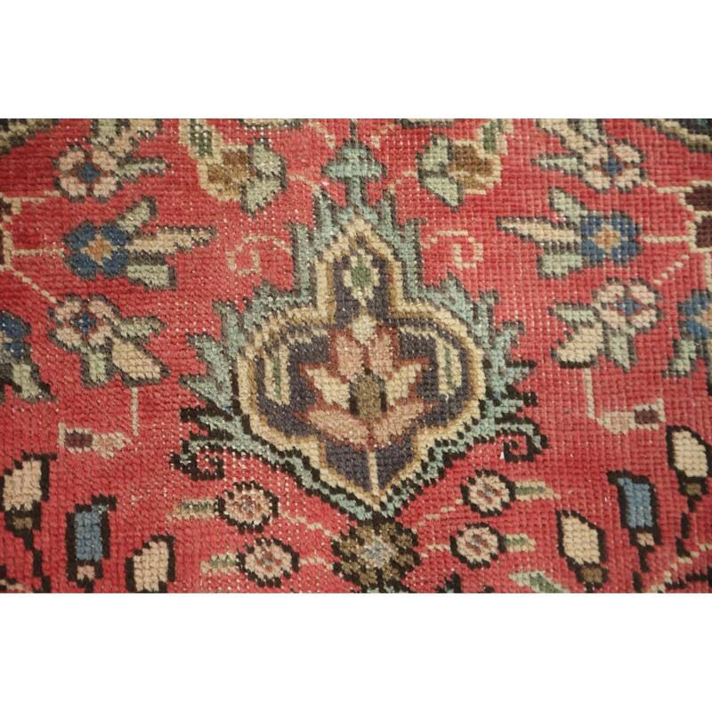 Hand Knotted Oriental 100% Wool Carpet Traditional Tribal Red Tabriz Area Rug - 4' 10'' X 3' 5''