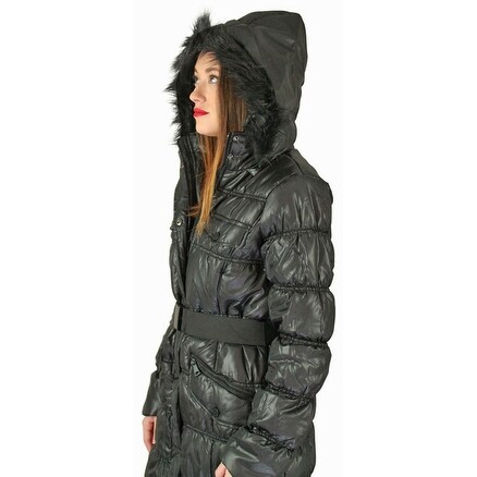 Shop Urban Republic Juniors Long Belted Puffer Faux Down Winter