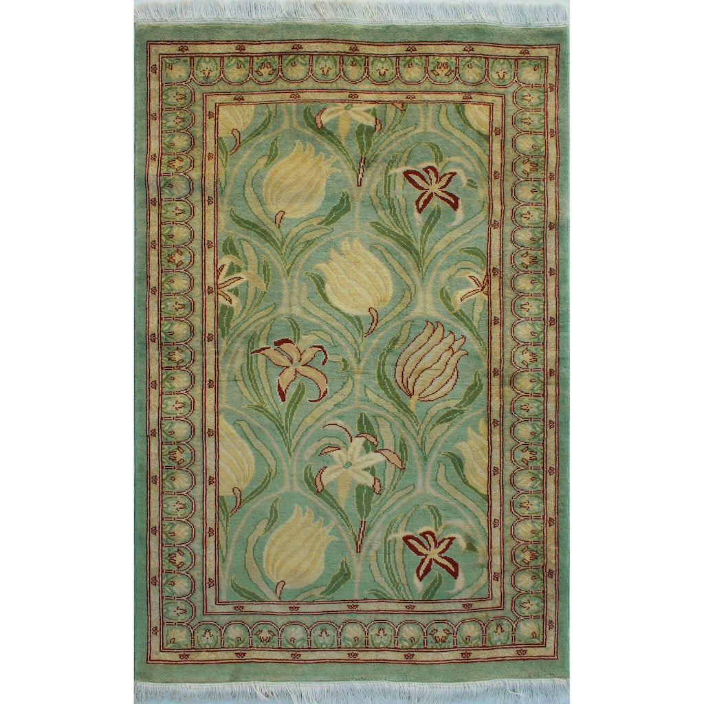 Pak-Persian Akhdan Lt. Green/Beige Runner - 3'0" x 4'11"
