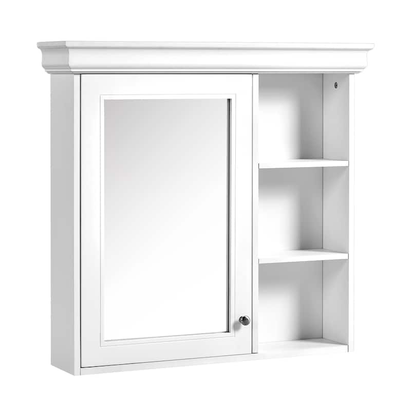 Bathroom Medicine Cabinet with Mirror Door, Bathroom Wall Cabinet with Adjustable Internal Shelf, Over Toilet Storage Cabinet