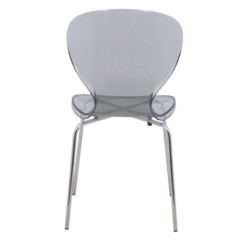 5-Piece Dining Set with 35-Inch Round Dining Table in White and 4 Side Chairs with Chrome Legs