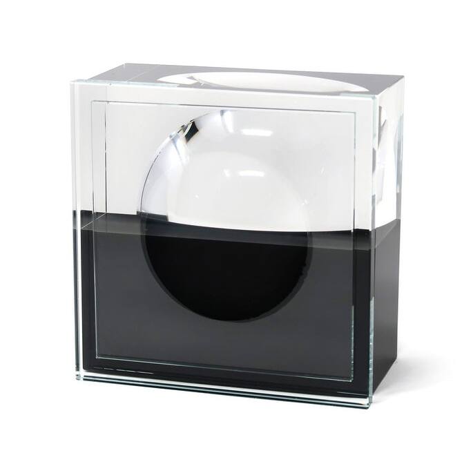 Black and Clear Square Shallow Bowl