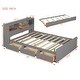 preview thumbnail 3 of 7, Wooden Full Size Pltaform Bed with Trundle, 3 Drawers, Upper Shelves
