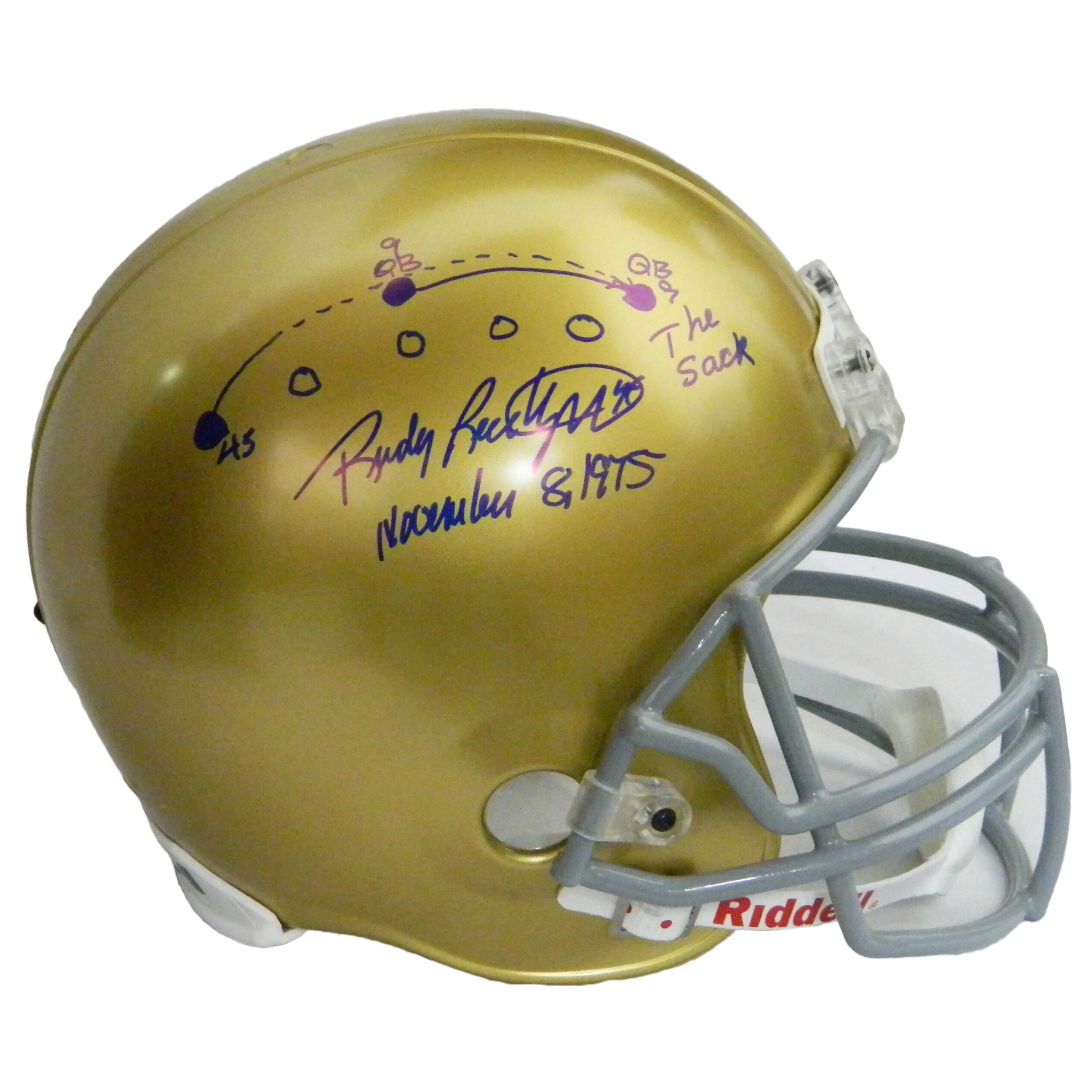 Shop Rudy Ruettiger Notre Dame Riddell Full Size Replica Helmet