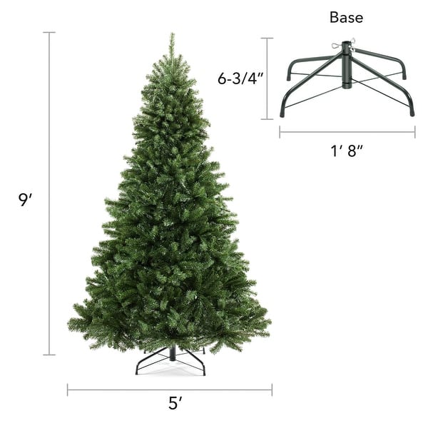 dimension image slide 3 of 4, Realistic Green Spruce Artificial Christmas Tree with Stand