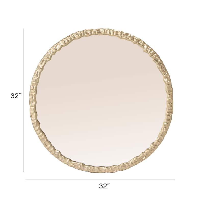Textured Metal Framed Wall Mirror - 31.88"L x 31.88"W x 1.13"H