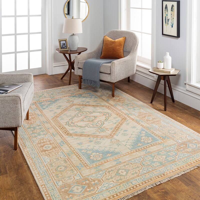 Kumandin Vintage Medallion Area Rug - 8' x 10' - Ice Blue