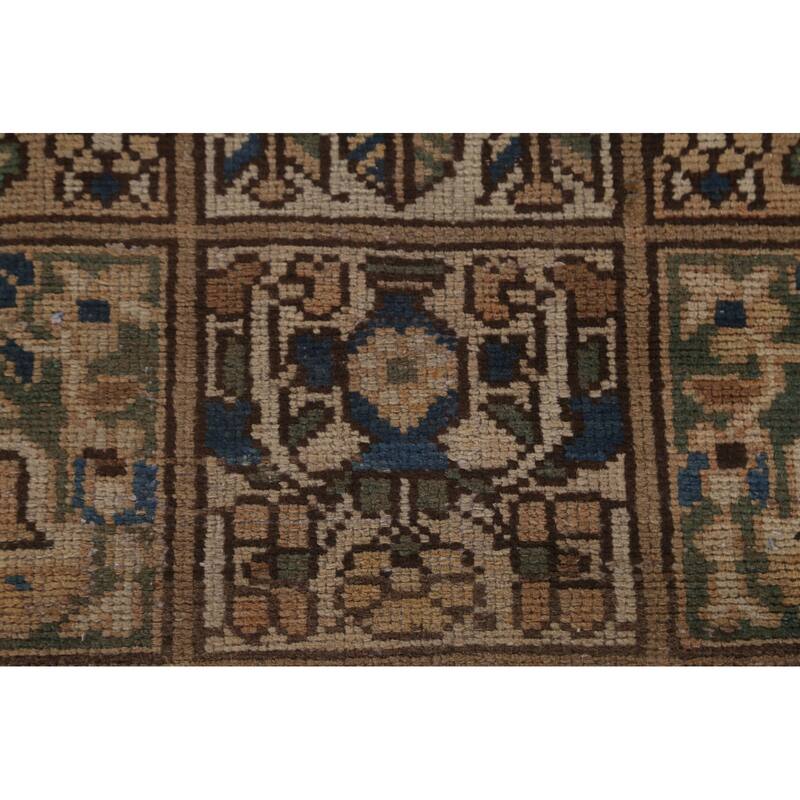 Garden Design Bakhtiari Persian Vintage Rug Geometric Wool Carpet - 6'11"x 9'6"