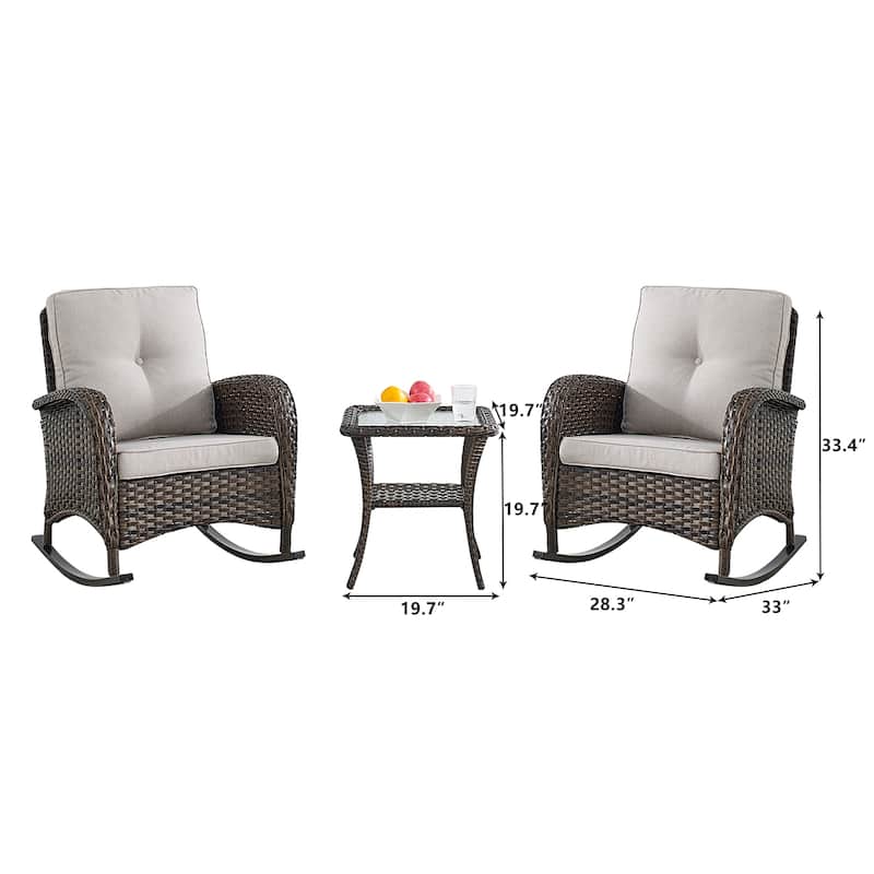 Gymojoy Outdoor Rocking Chairs Set of 2 Patio Furniture Sets