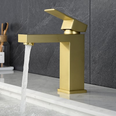 Modern Brushed Gold Single-handle Bathroom Sink Faucet