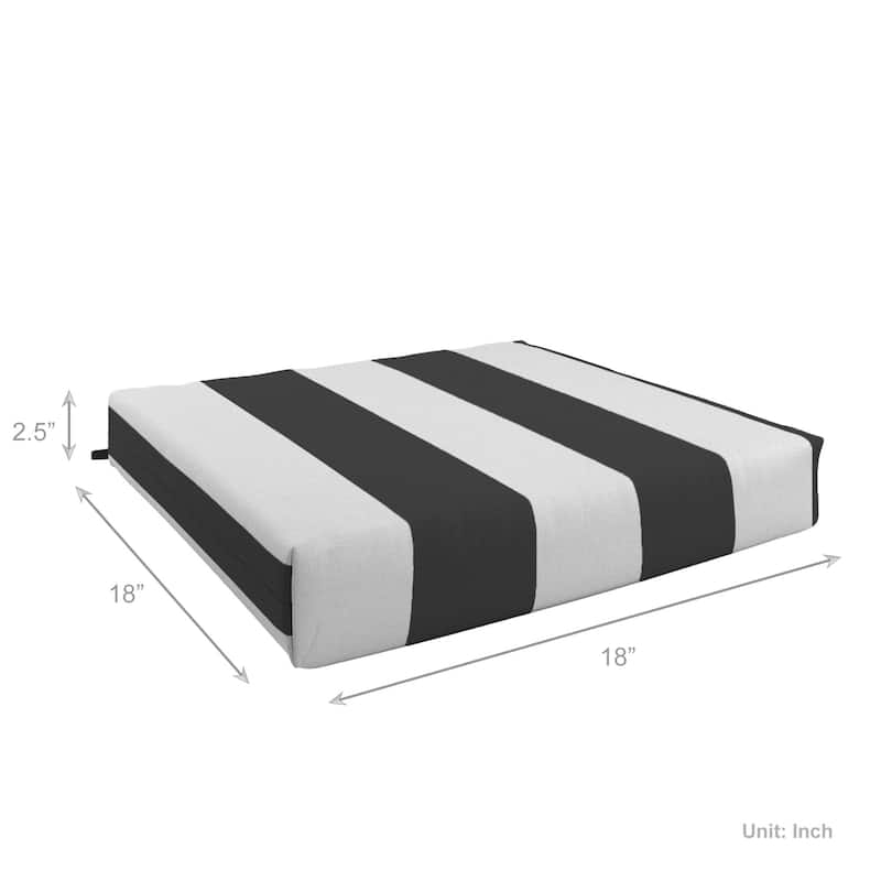 California Umbrella Outdoor Chair Pad Set of 2, 18" x 18", 2.5" Thick, Solstice Olefin Fabric