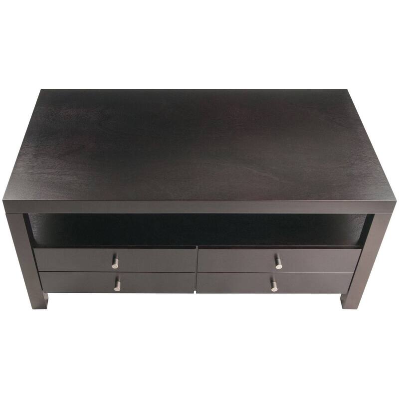 Modern Espresso 2 Drawer Coffee Table - 18.27" H x 40" W x 23.03" D