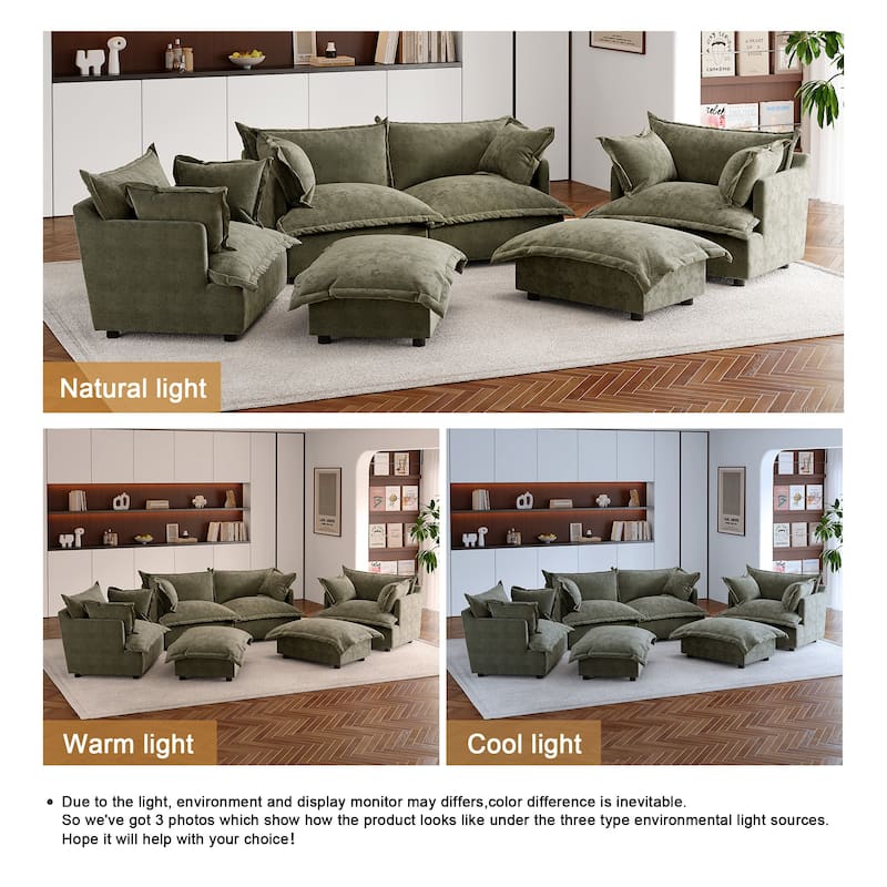 Double Layer Cushion Comfy Cloud Modular Sectional Sofa Set