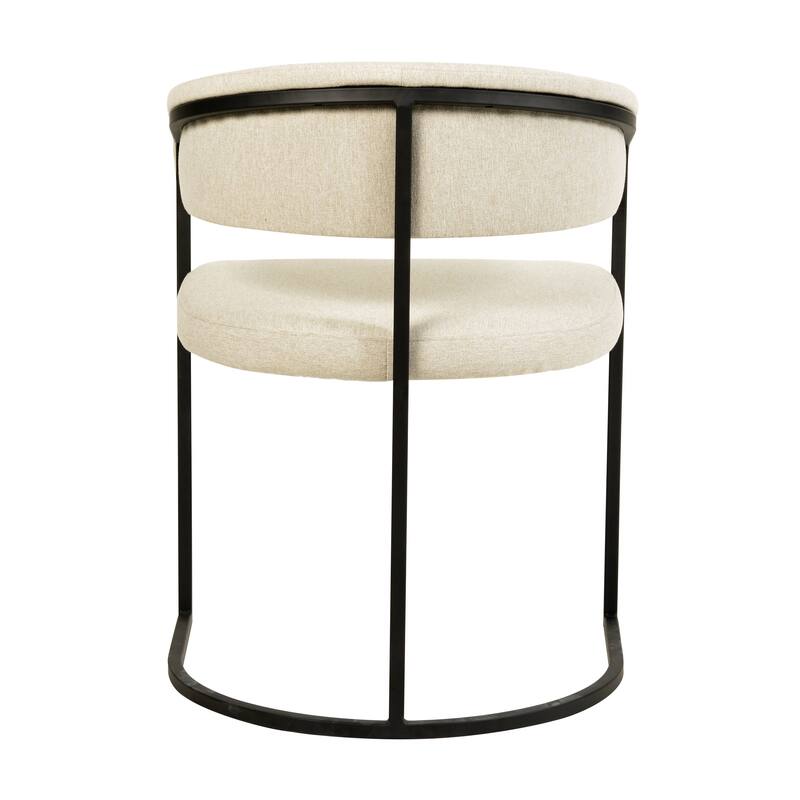 LeisureMod Set of 2 Aero Upholstered in Leather Dining Chair in Iron Accent Armchair in Polyester for Home & Kitchen