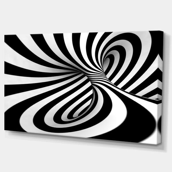 Spiral Black N White Abstract Art Canvas Print On Sale Overstock