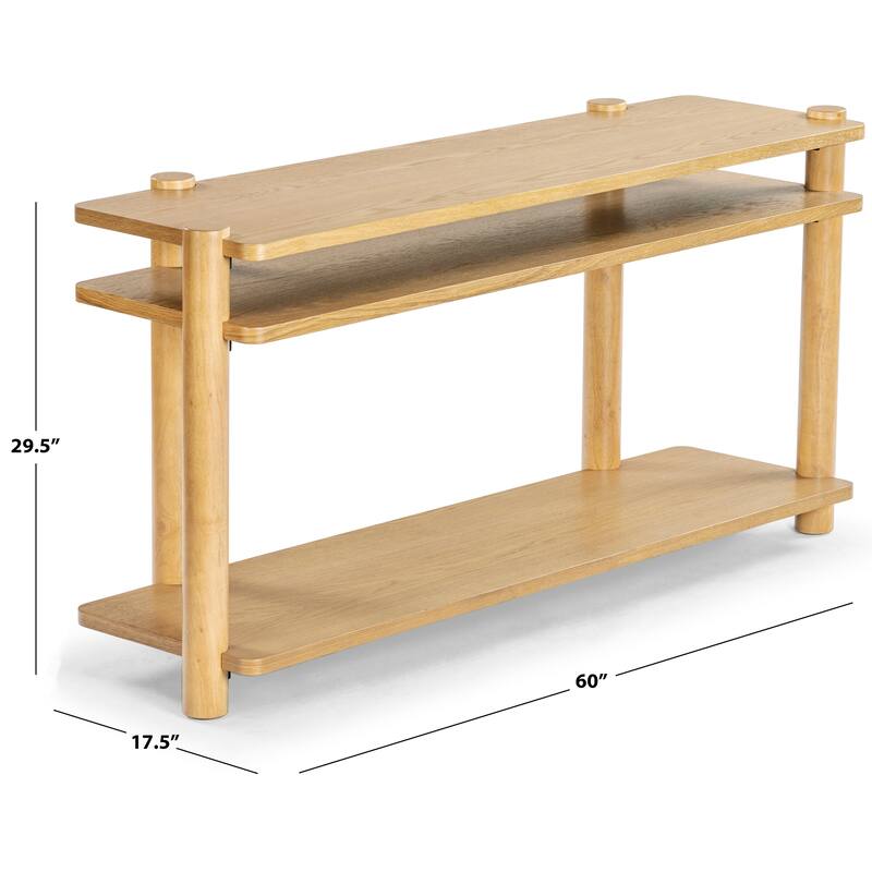 SAFAVIEH Couture Edisyn 3 Shelf Wood Console Table - 60"W x 18"D x 30"H