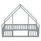 preview thumbnail 16 of 22, Nestfair Twin Wood House-Shaped Floor Bed with Fence