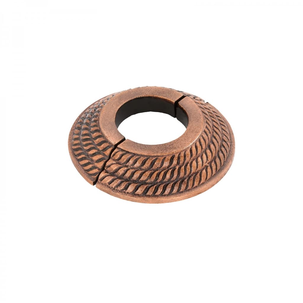 Copper Oil Rubbed Aluminum Radiator Flange Triple Roped Style 1" (IPS) Pipe Flange 1.38" ID - 3.13" OD Renovators Supply