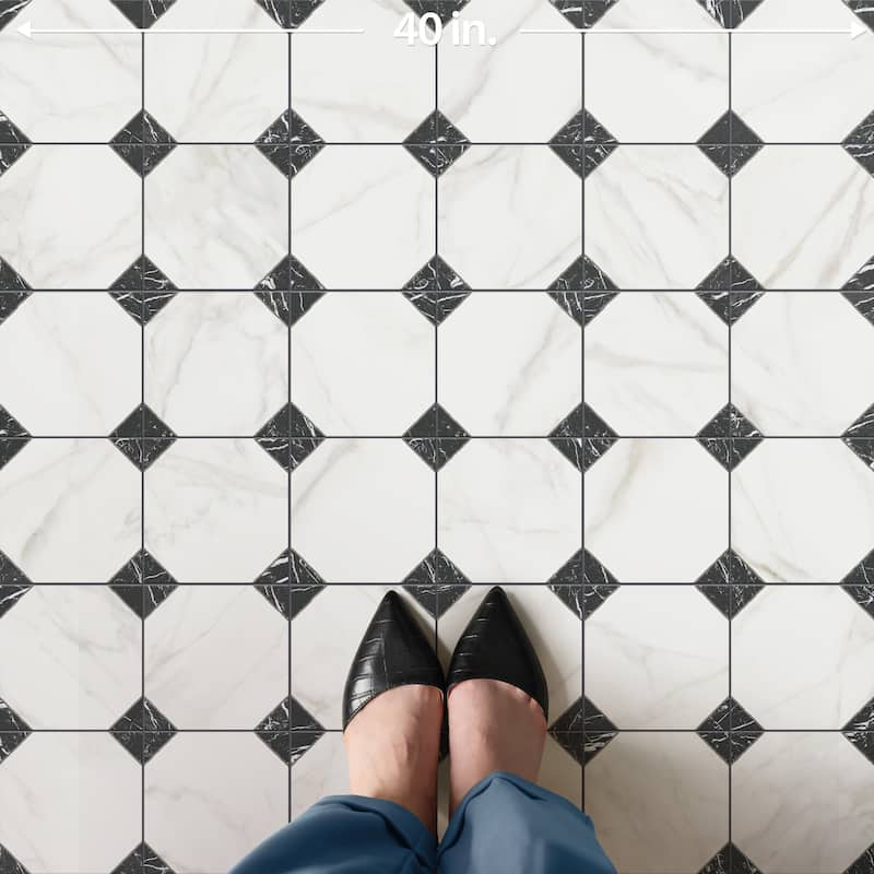 Merola Tile Merzoni Yard Marquina 13" x 13" Porcelain Floor and Wall Tile