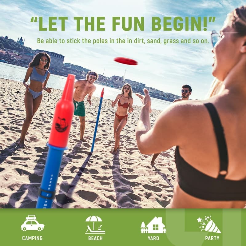 Outdoor Games Flying Disc Game Set, Fun Bottle Drop Yard Games