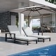 preview thumbnail 14 of 62, Benton Modern Aluminum Lounge Outdoor Double Chaise with Cushion - N/A