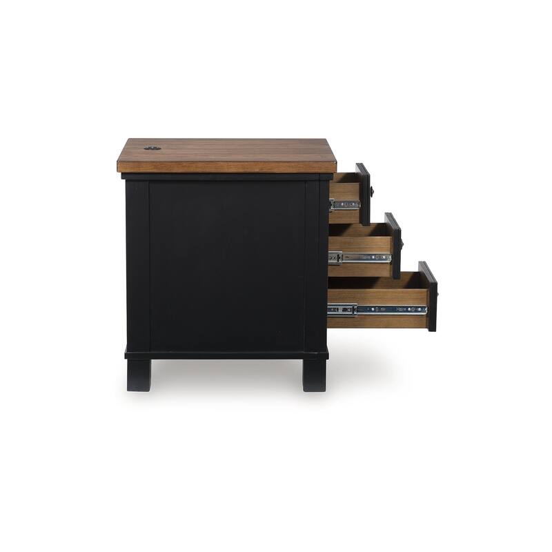 Signature Design by Ashley Wildenauer Brown/Black Chairside End Table - 18.13" W x 22" D x 24" H