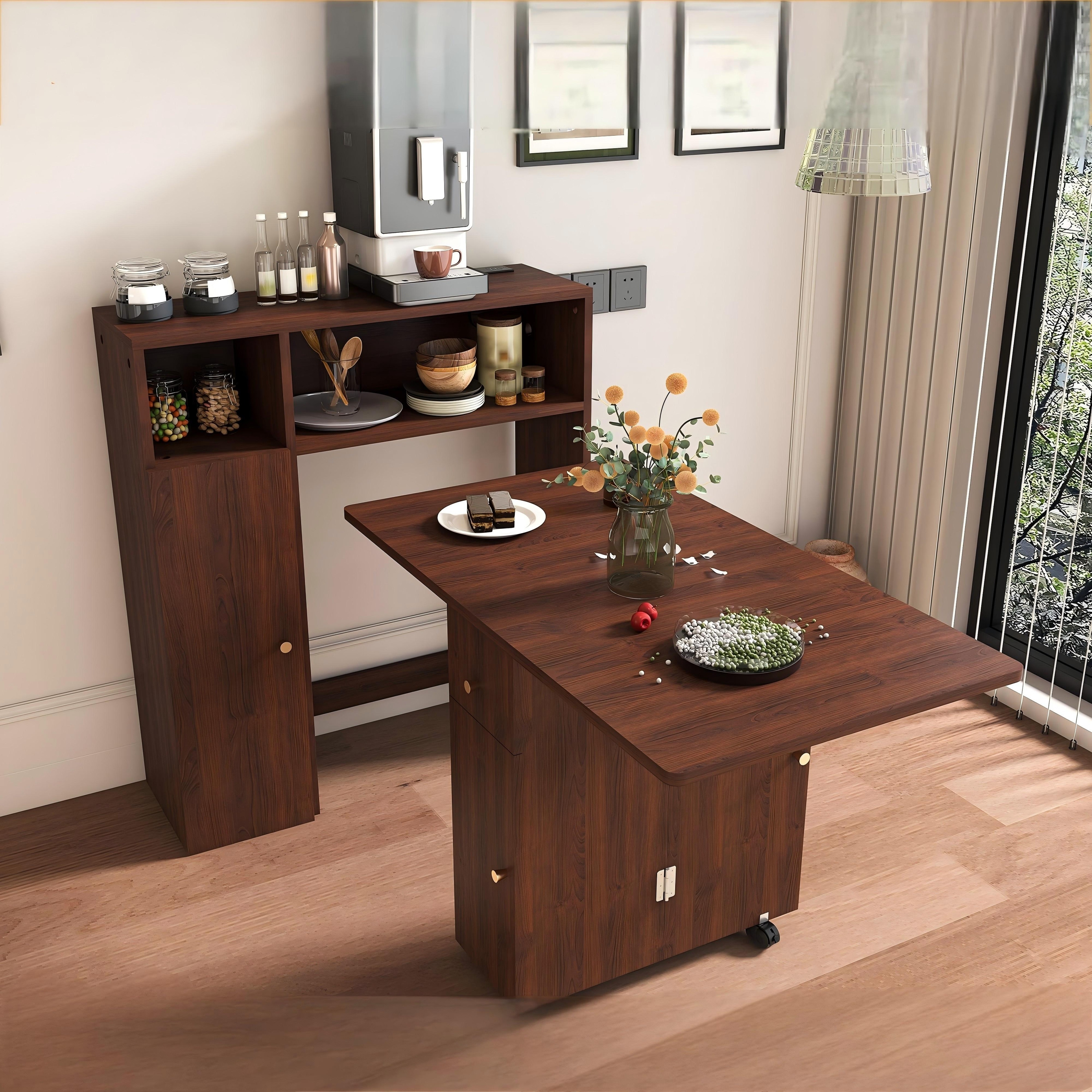 テーブル・チェア・ハンモック centre furniture folding table full set Multifunctional Folding Dining Table with Storage for Small