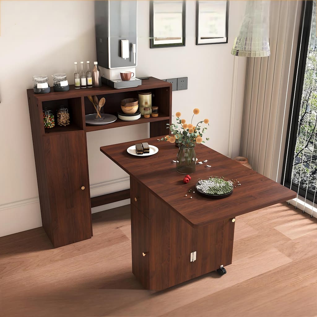 Multifunctional Folding Dining Table with Storage for Small Apartments