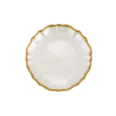 viva by VIETRI Baroque Glass White Cocktail Plate