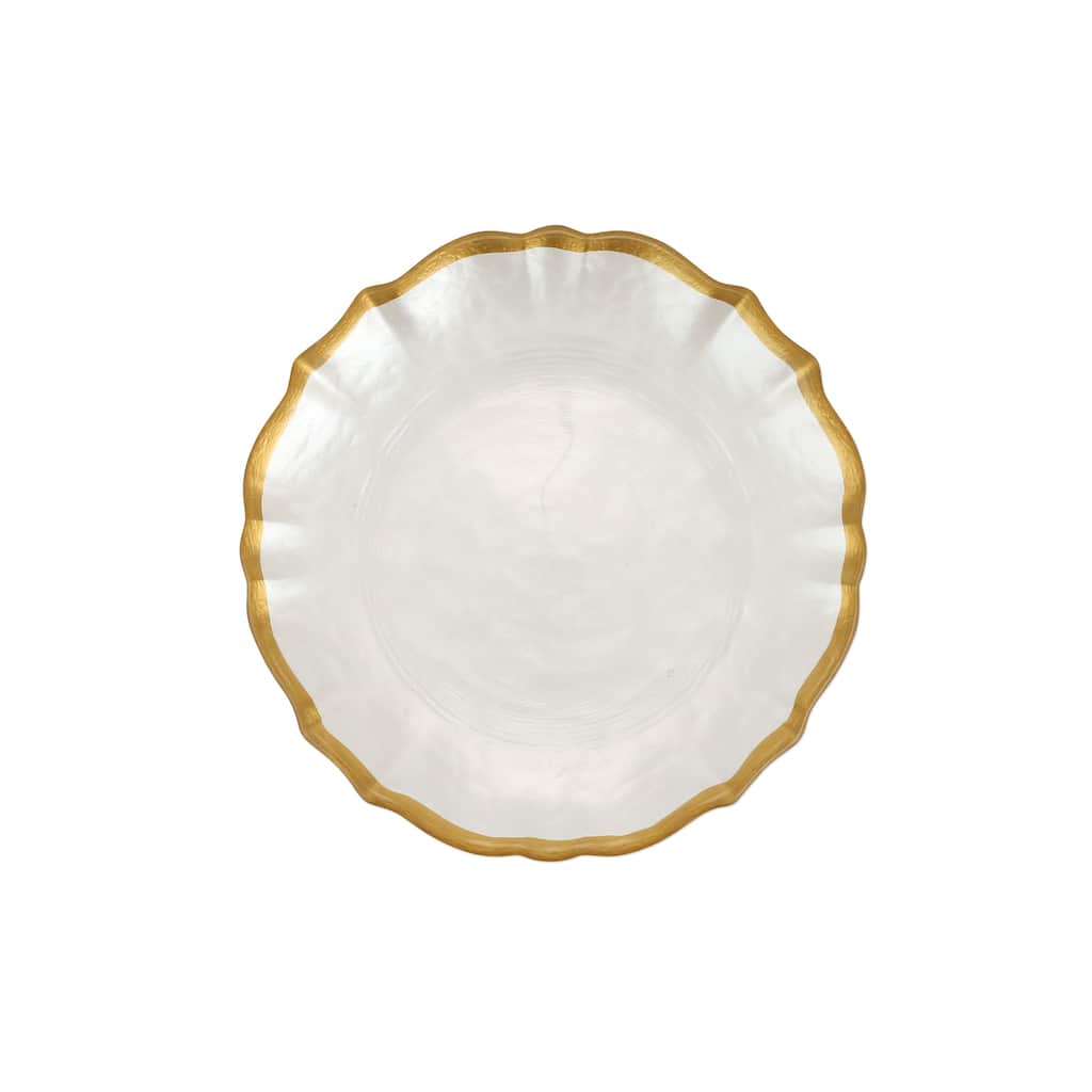 viva by VIETRI Baroque Glass White Cocktail Plate