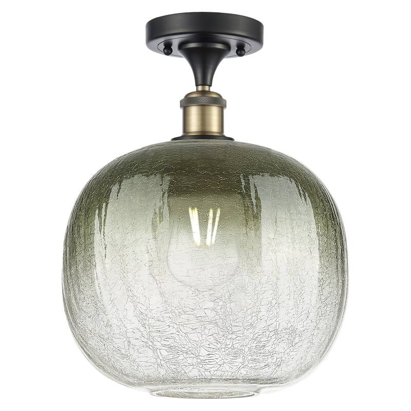 Innovations Lighting 516-1C-13-11 Brookhaven Sphere Semi-Flush - Black Antique Brass / Slate