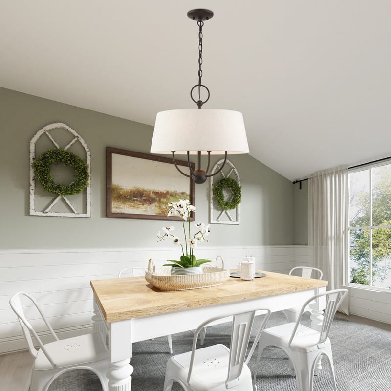 Livex Lighting 4-light English Bronze Pendant Chandelier, 49444-92 - 18"W x 18.75"H